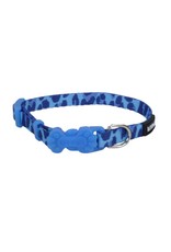 LI'L PALS Li'L Pals Adjustable Patterned Collar Blue Leopard Dog 1pc 5/16x6-8in