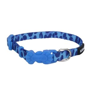 LI'L PALS Li'L Pals Adjustable Patterned Collar Blue Leopard Dog 1pc 5/16x6-8in