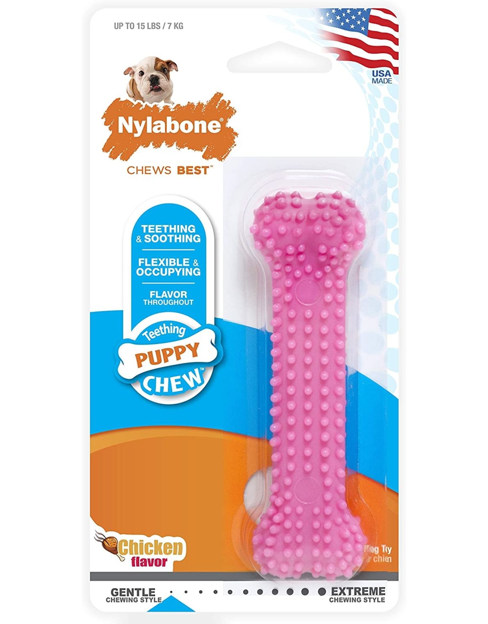 Nylabone Nylabone Just for Puppies Petite Pink Dental Bone Puppy Dog Chew Toy
