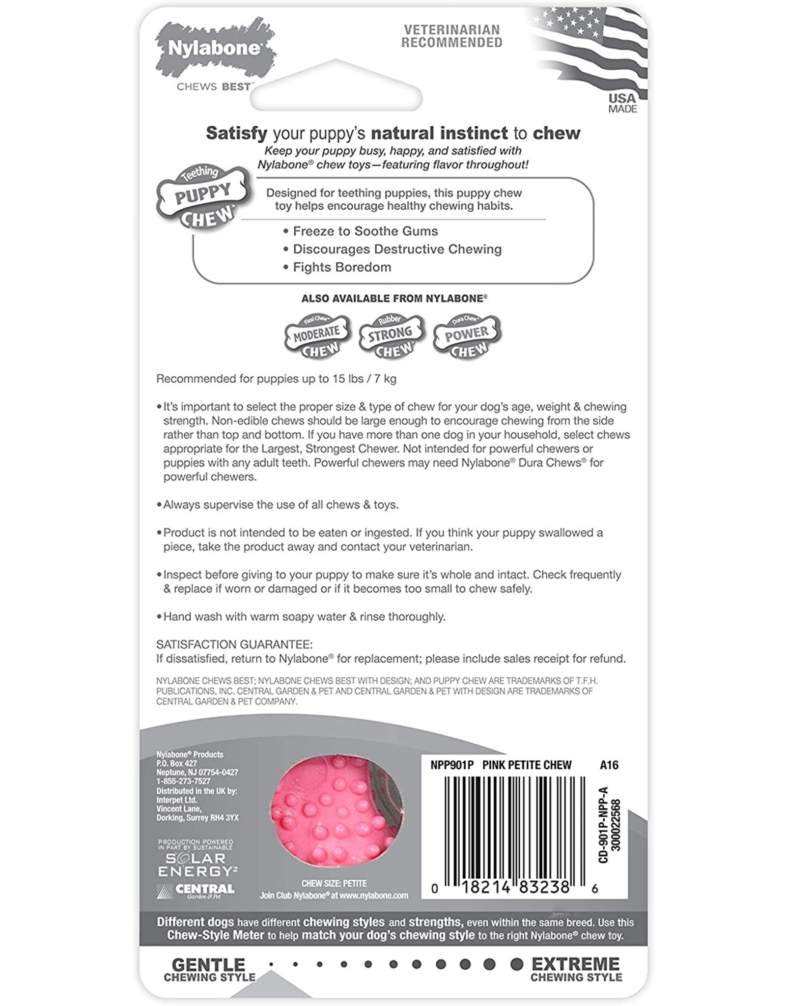 Nylabone Nylabone Just for Puppies Petite Pink Dental Bone Puppy Dog Chew Toy