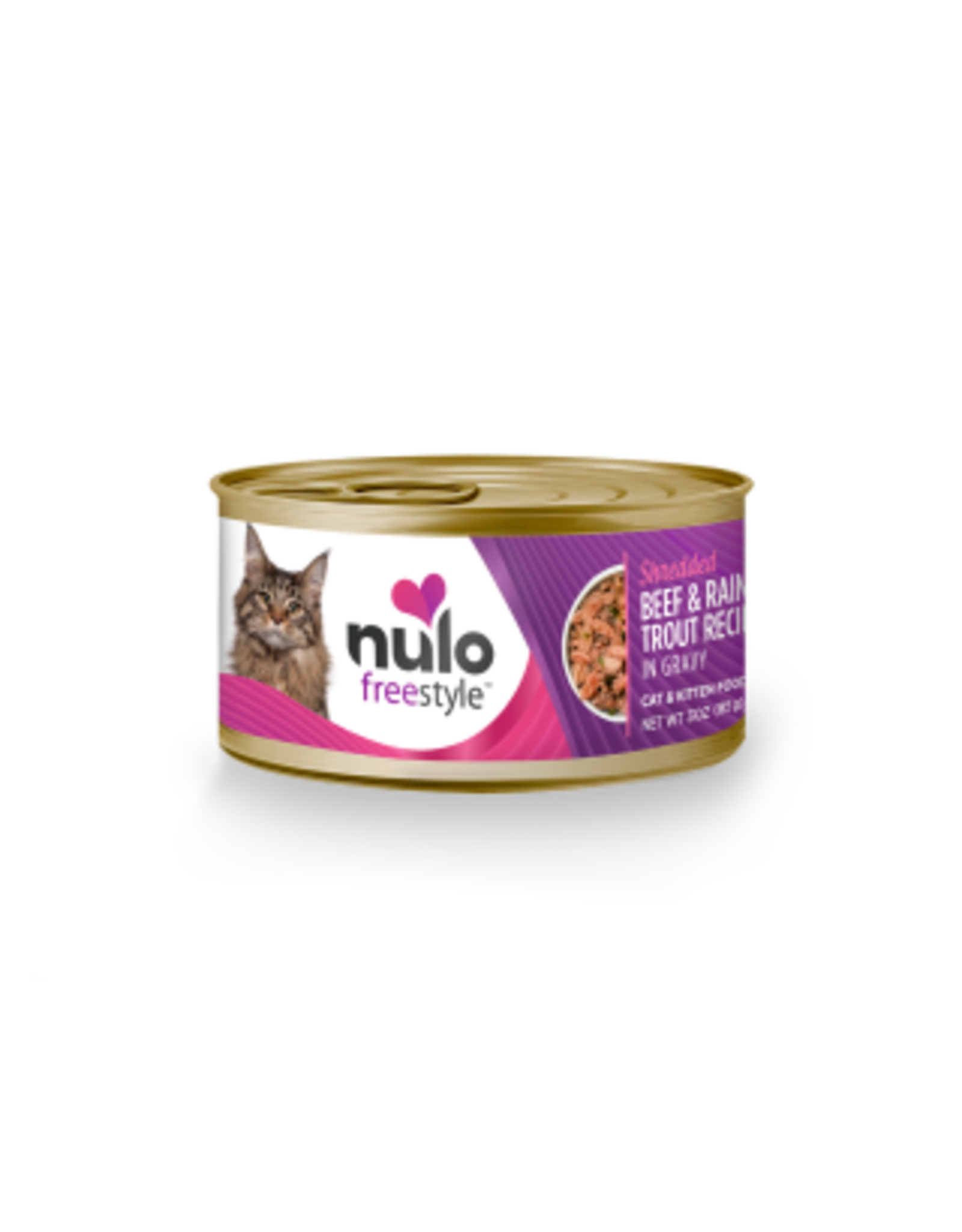 Nulo Nulo Wet Food For Cat -Shredded Beef & Rainbow Trout in Gravy Recipe  single