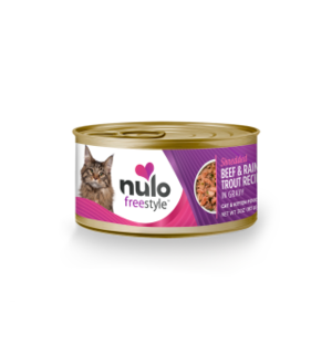 Nulo Nulo Wet Food For Cat -Shredded Beef & Rainbow Trout in Gravy Recipe  single