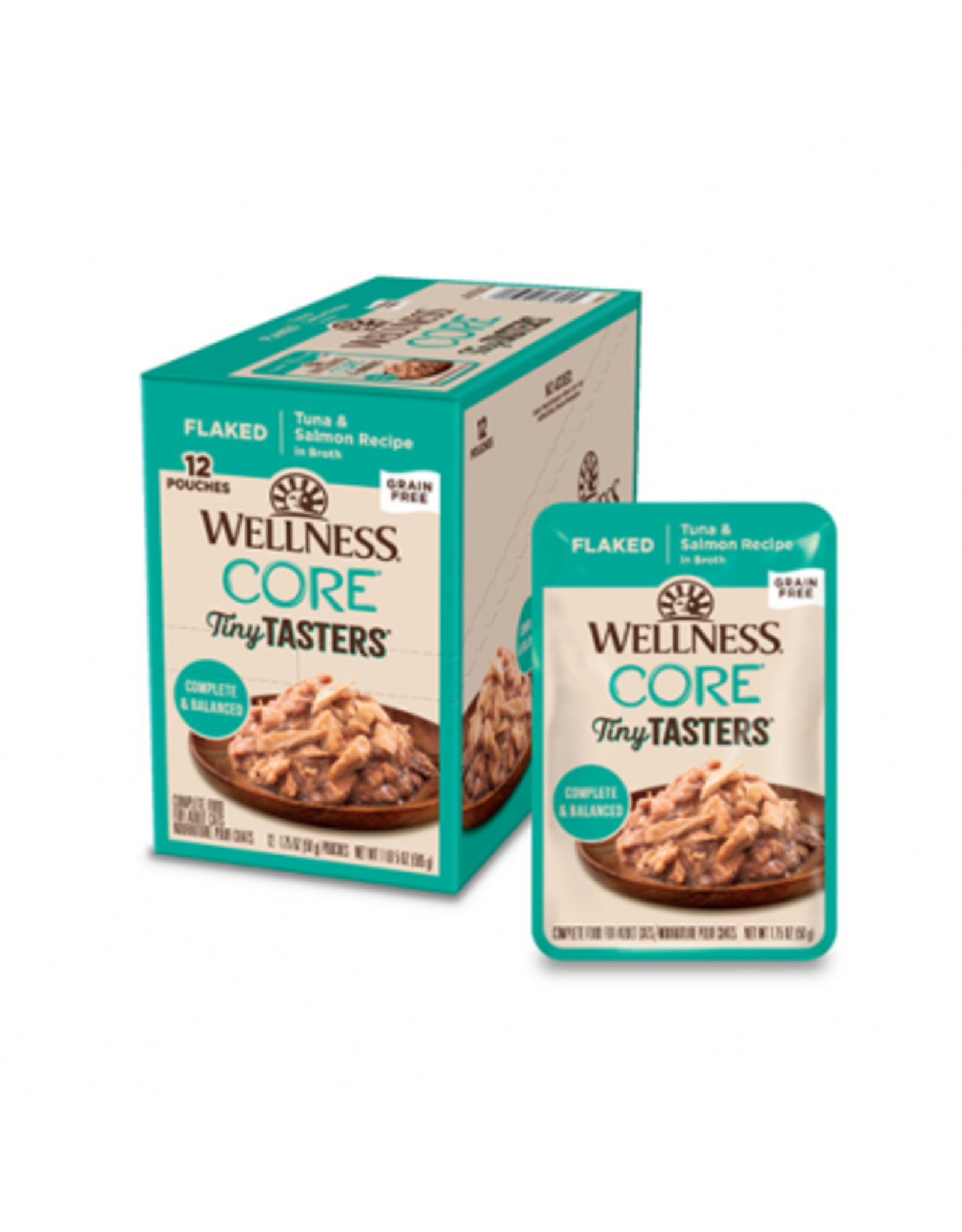 Wellness Wellness® CORE® Tiny Tasters™ Flaked Tuna & Salmon in Sauce Wet Cat Food 1.75oz