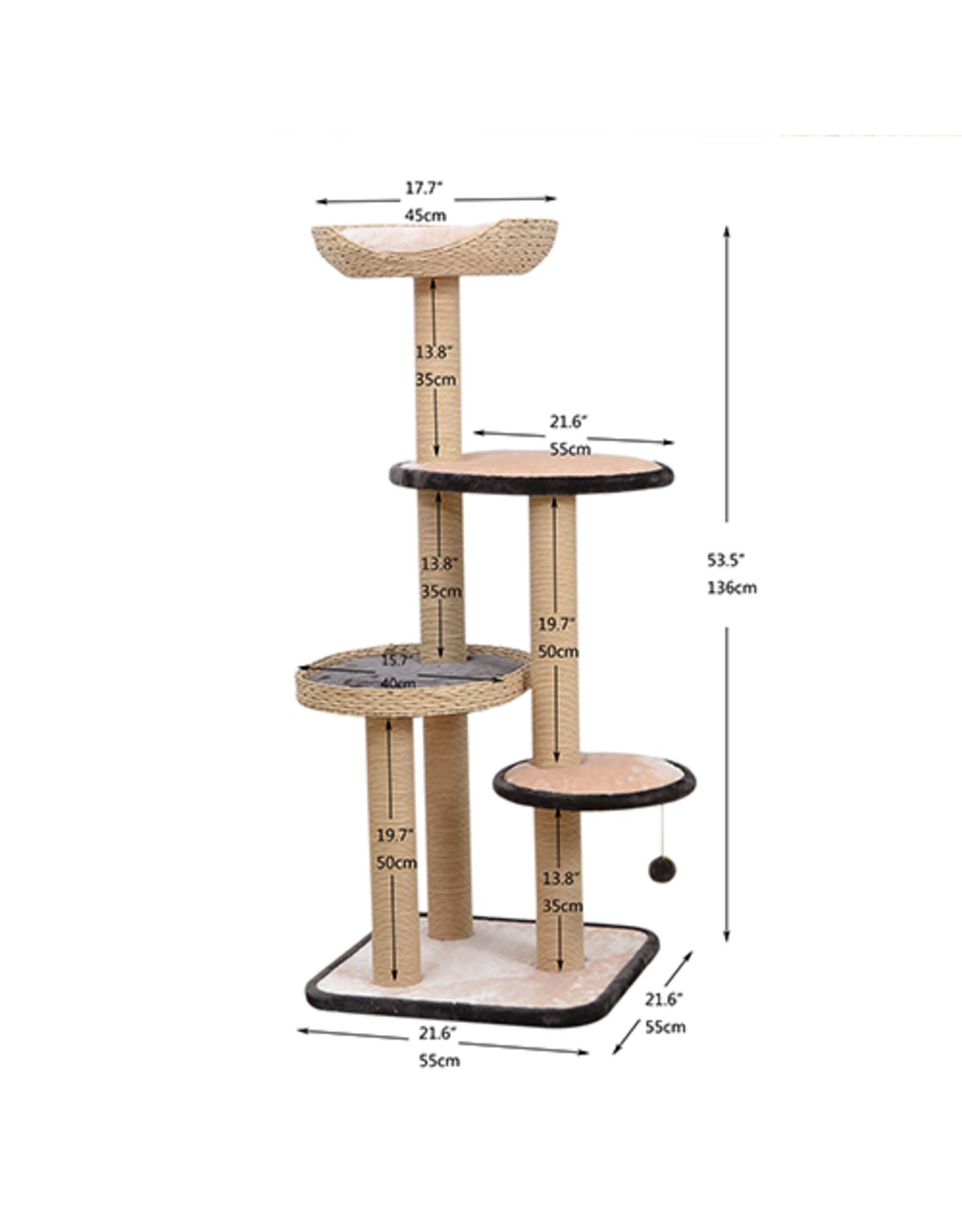 PetPals PetPals Group© TREEHOUSE Natural 4-Level Cat Tree