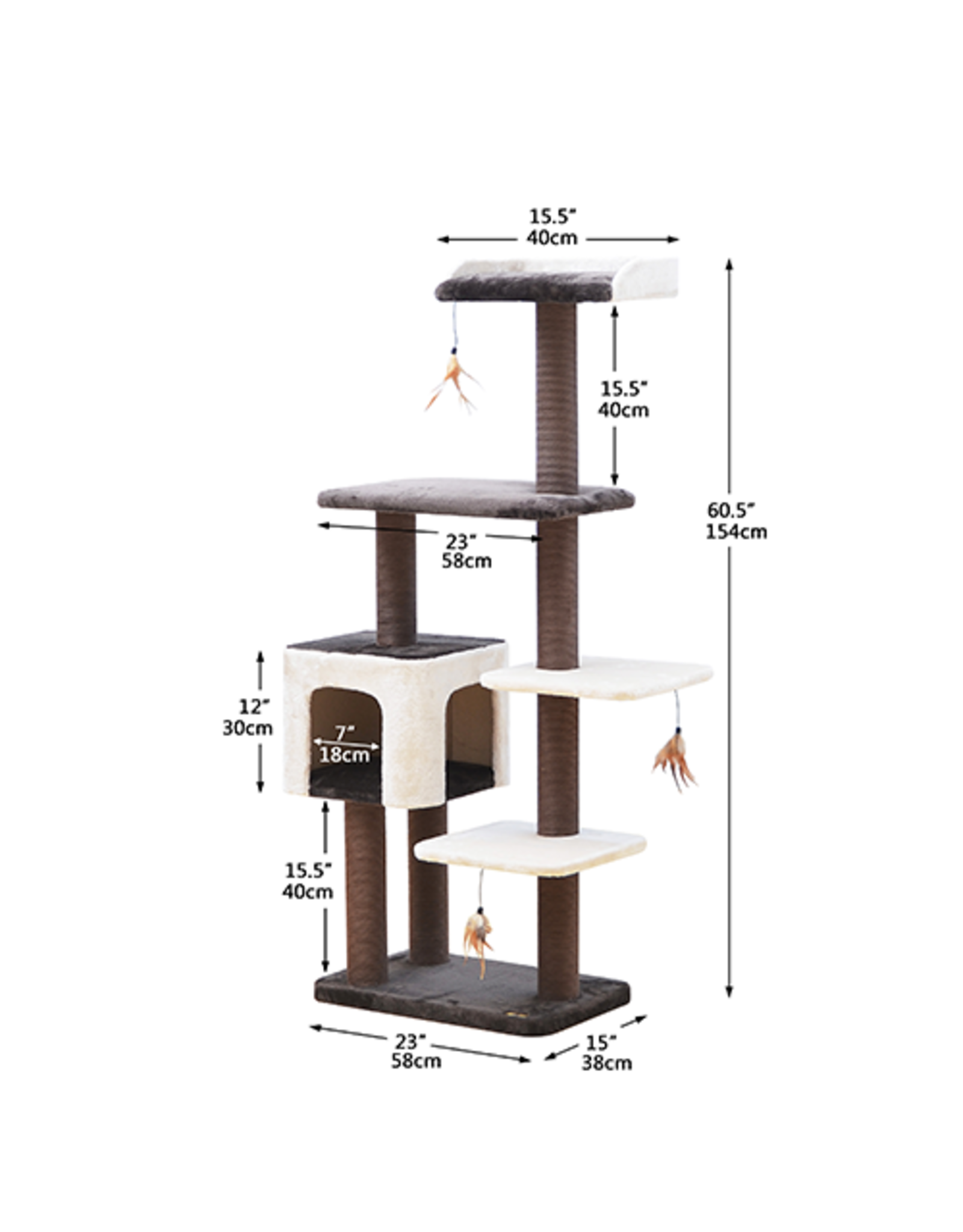 PetPals PetPals Group© MIDNIGHT MOLLY Cat Tree 5 level with Hanging Toy