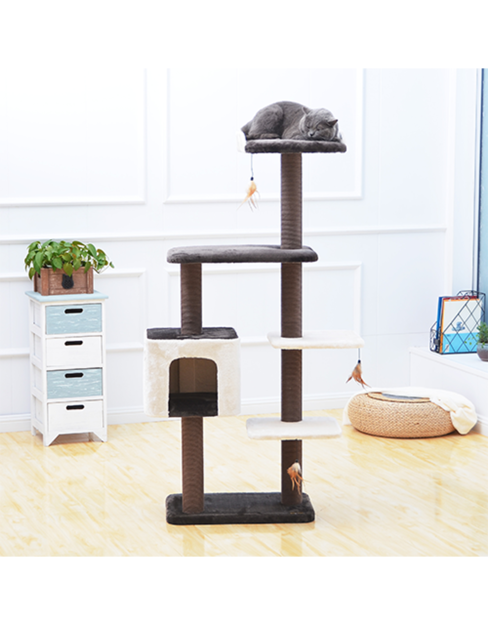 PetPals PetPals Group© MIDNIGHT MOLLY Cat Tree 5 level with Hanging Toy