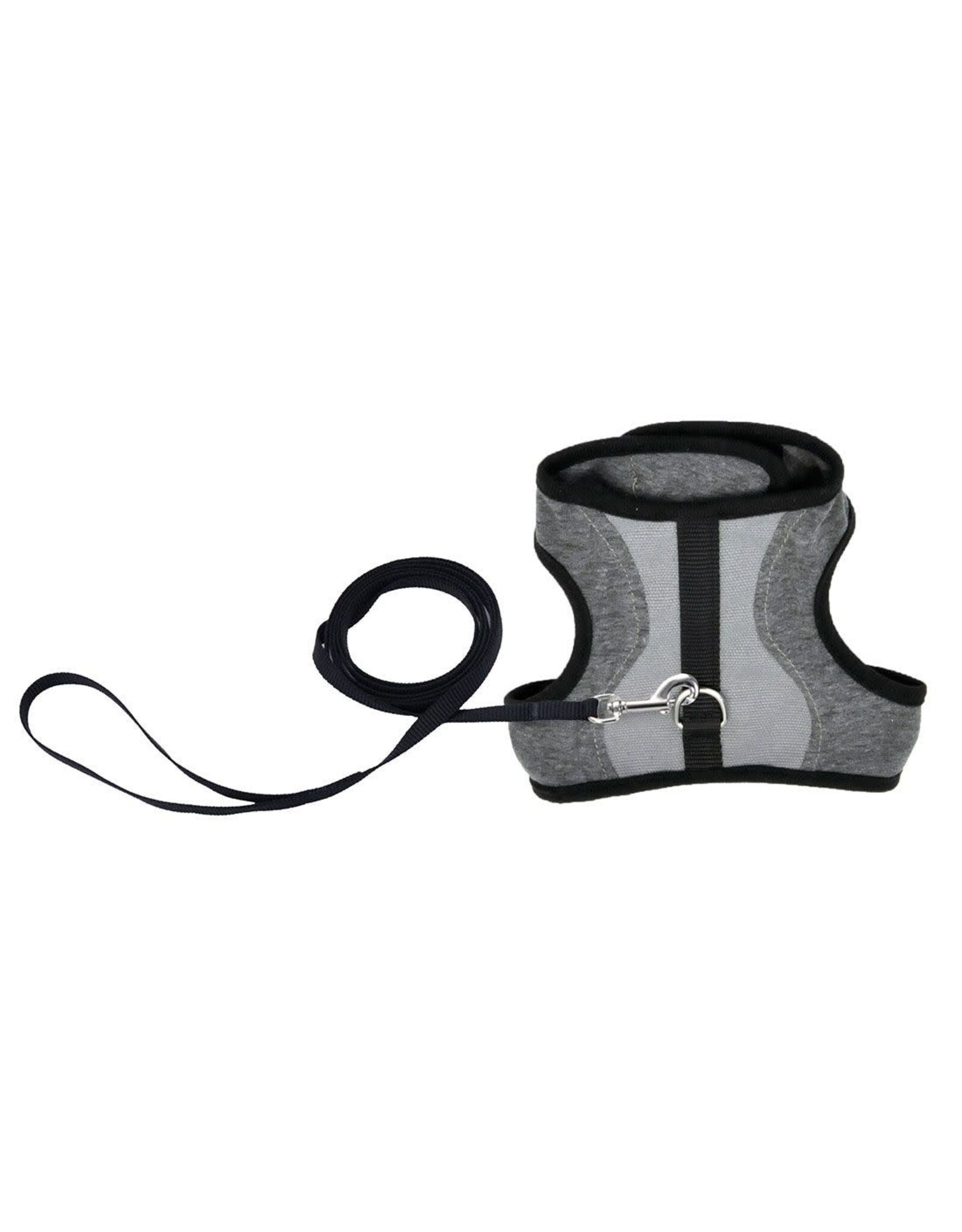 Coastal Adjustable Cat Wrap Harness With Leash Grey Cat 1pc 9-14in
