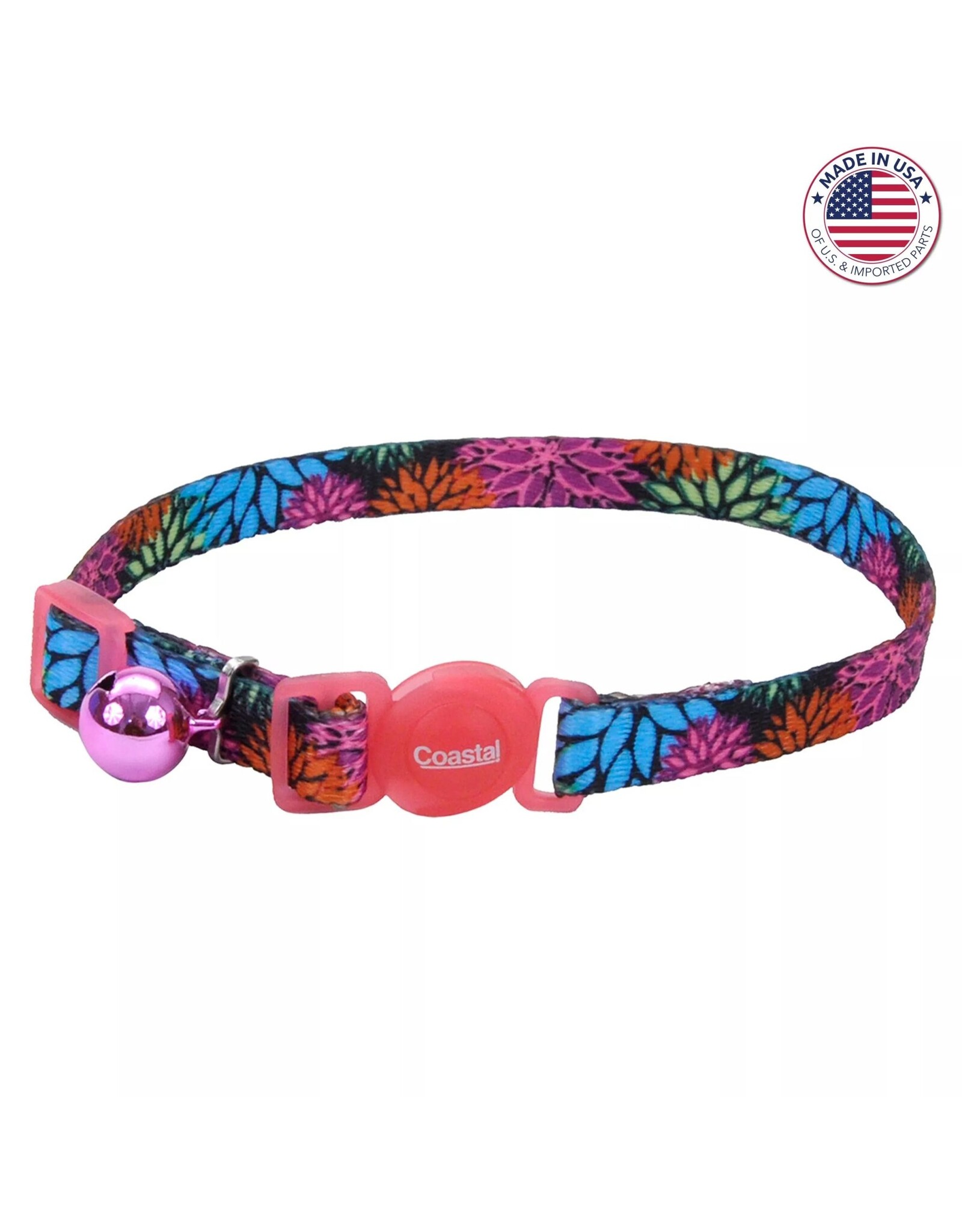 Safe Cat Fashion Adj Breakaway Collar Wild Flower Cat 1pc 3/8x8-12in