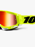 100% 100% RACECRAFT 2 Goggle Fluo Yellow - Mirror Red lens