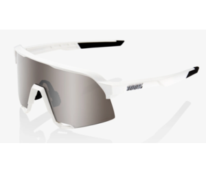 100% 100% S3 - Matte White - HiPER Silver Mirror Lens