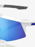 100% 100% Speedcraft - Matte White - HiPER Blue Multilayer Mirror Lens