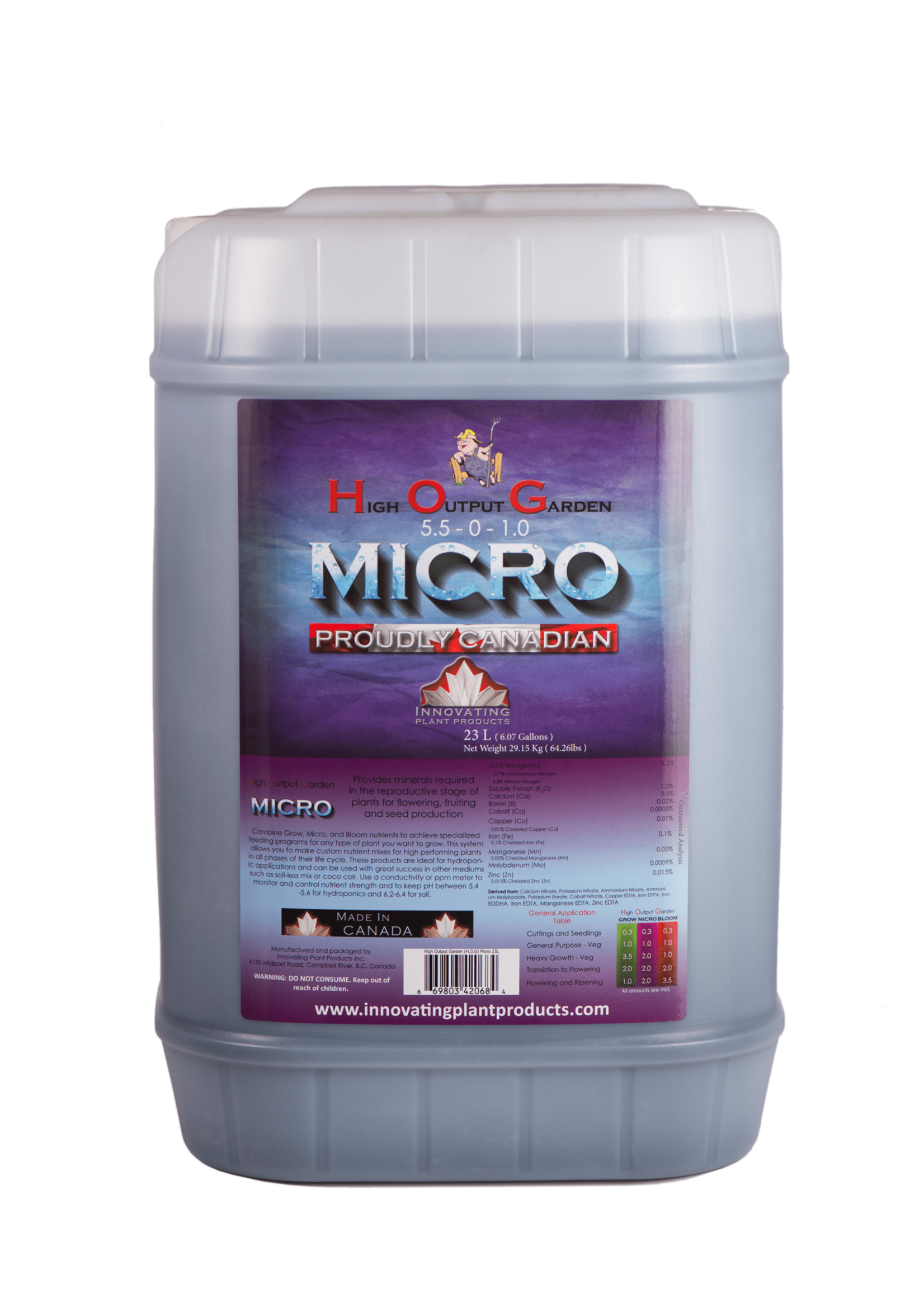 Innovating plant product HIGH OUTPUT GARDEN MICRO 23 LTR