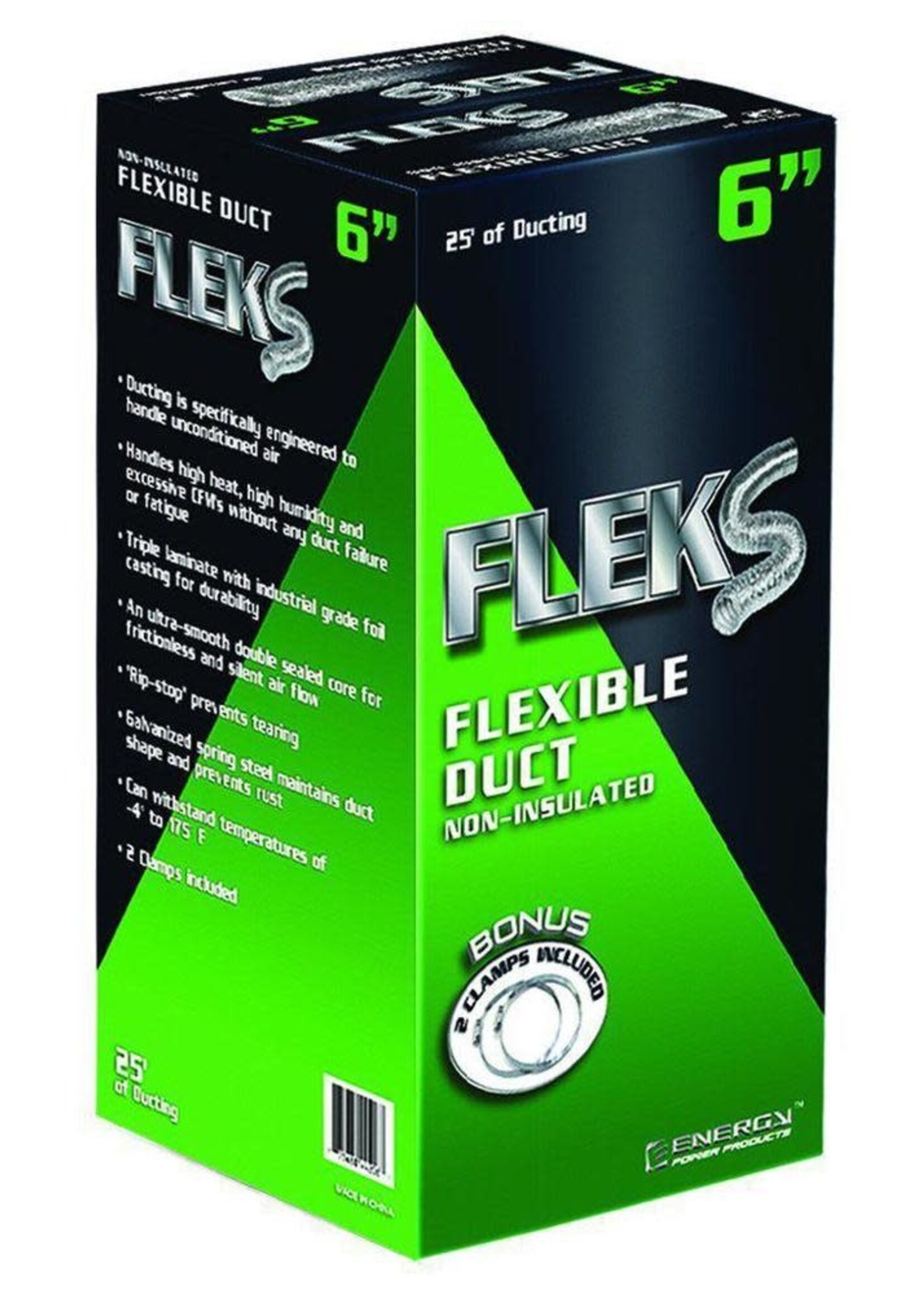 Fleks Ducting Aluminum 6” W/2 Clamps