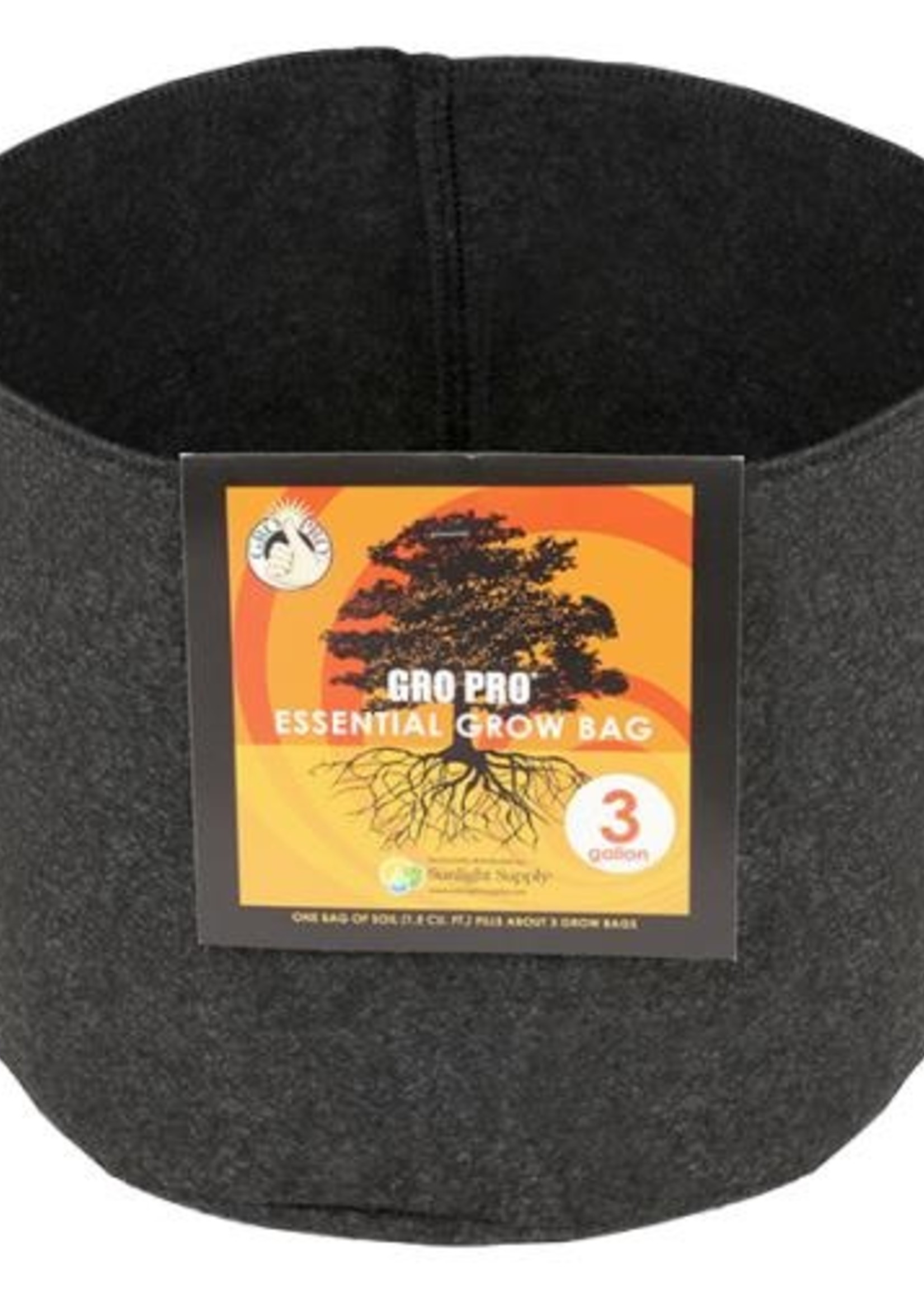 Gro Pro Essential Round Fabric Pot - Black 2 Gallon (120/Cs)