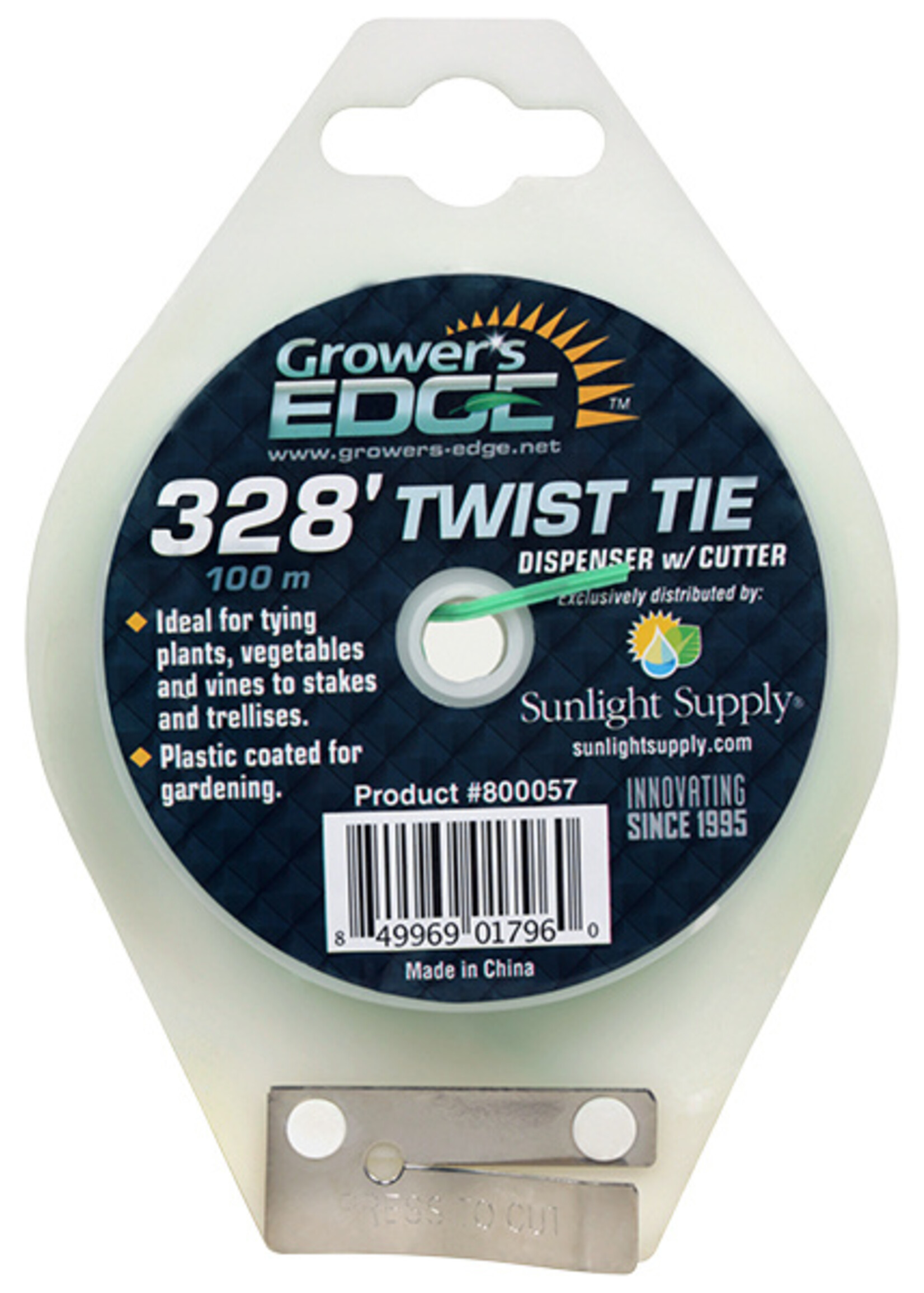 Growers Edge Grower's Edge Green Twist Tie Dispenser w/ Cutter - 328 ft