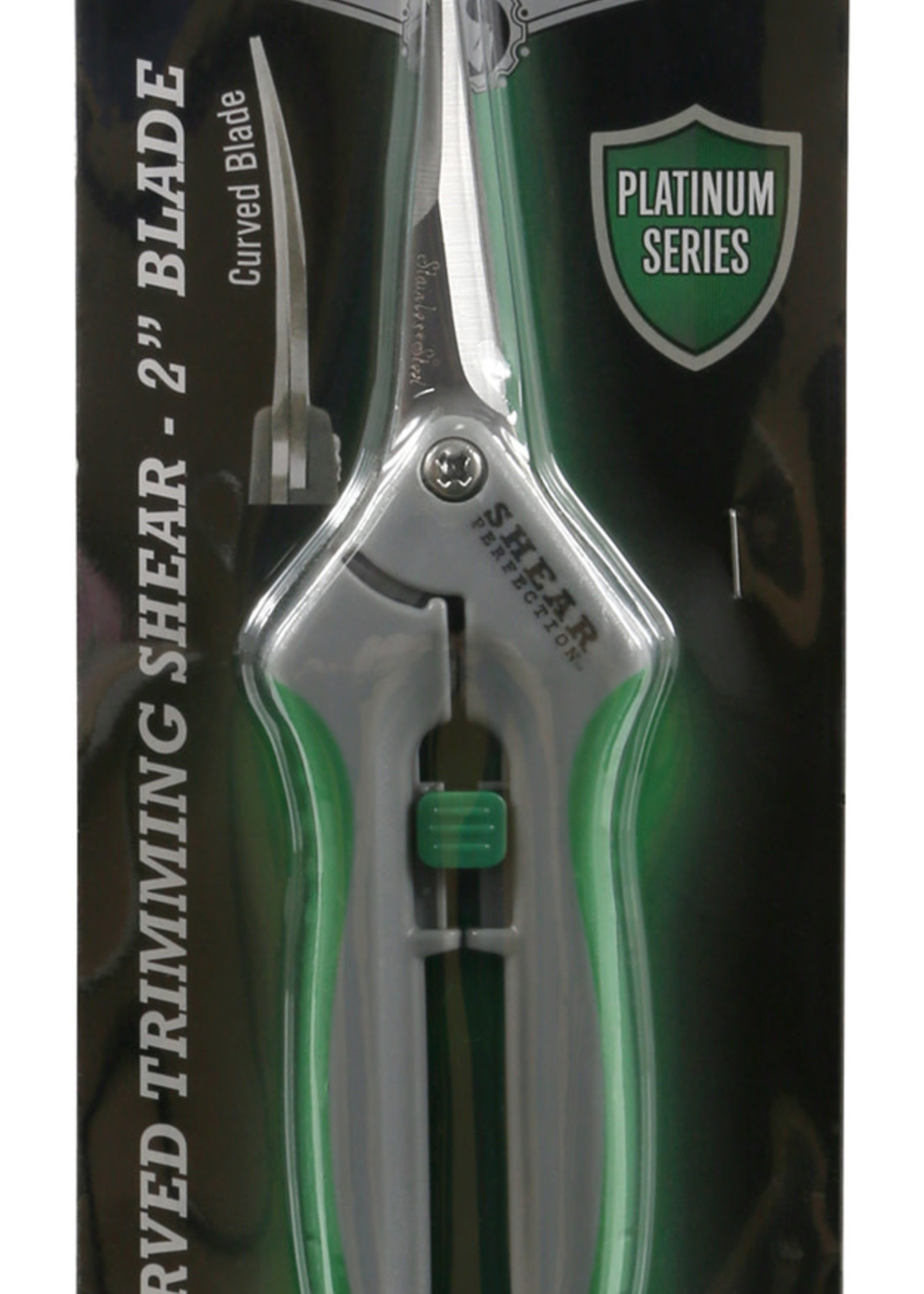 Shear Perfection Platinum Stainless Trimming Shear - 2 in Curved Blades (12/Cs)