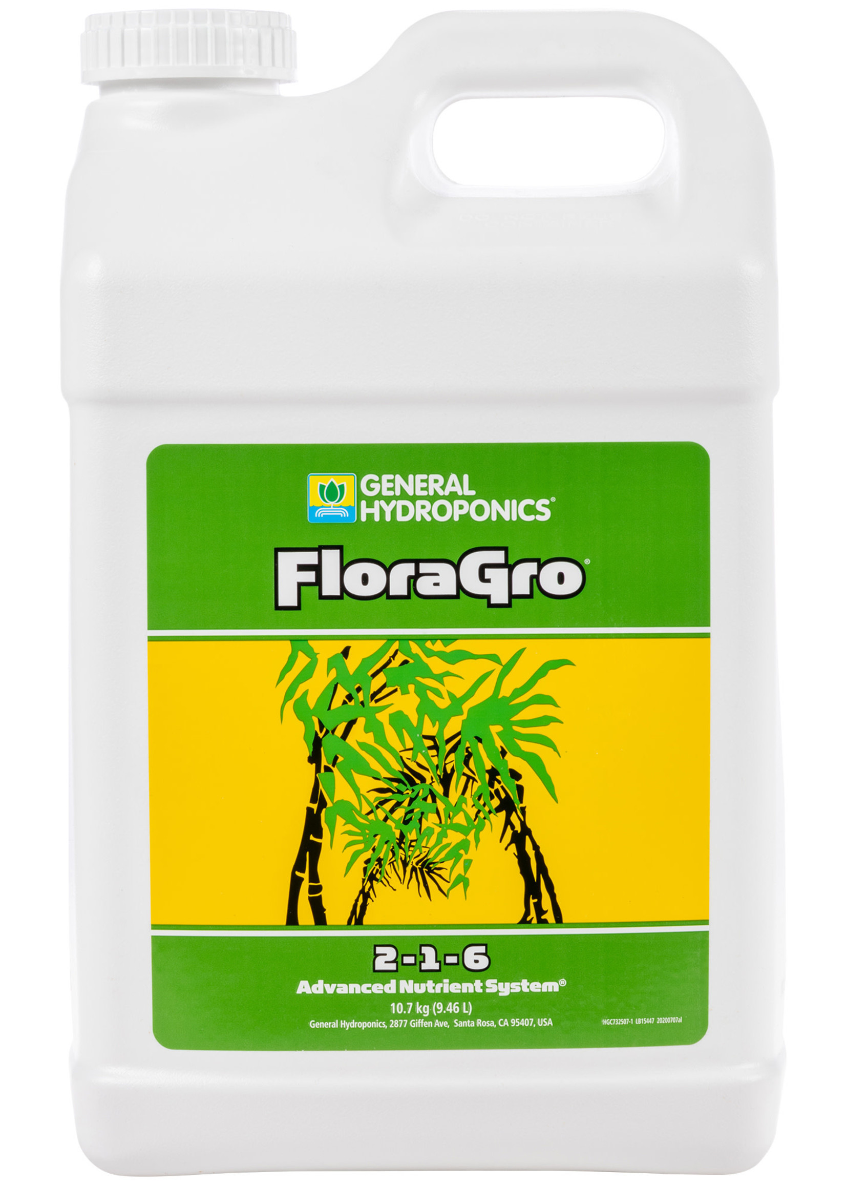 General Hydroponics GH Flora Gro CDN 2.5GAL/2