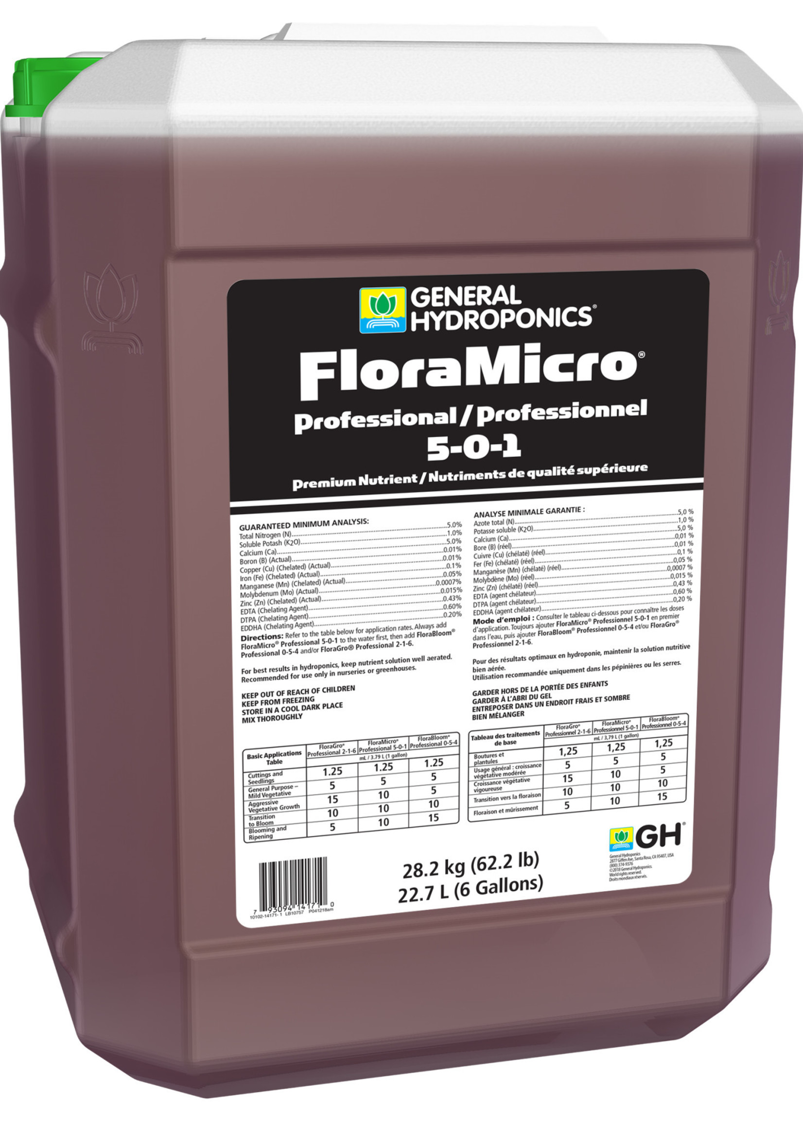 General Hydroponics GH FloraMicro Pro 6 Gallon