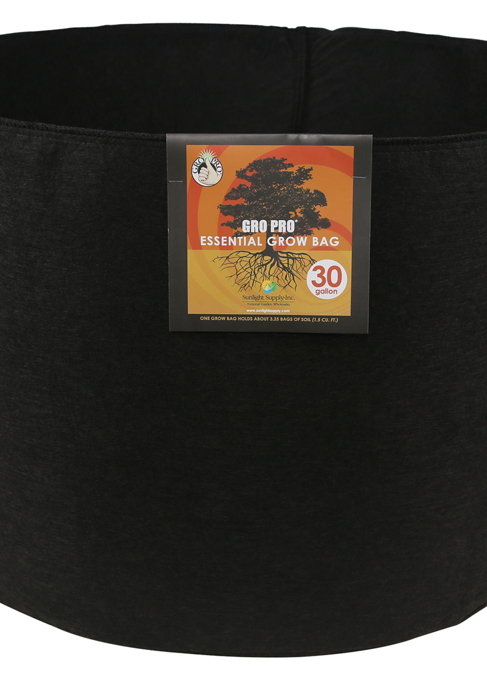Gro Pro Essential Round Fabric Pot - Black 30 Gallon (30/Cs)