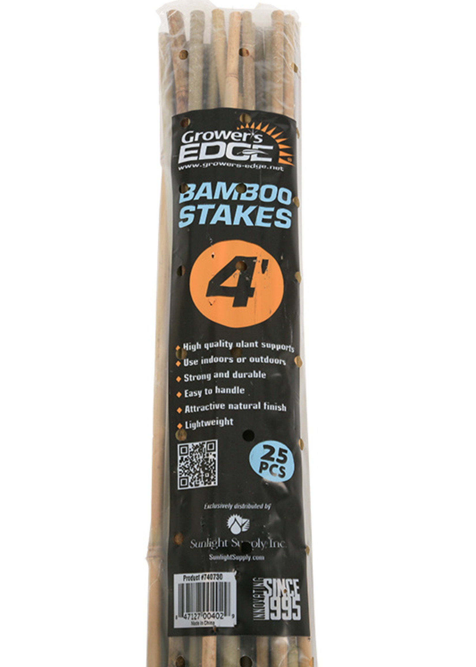 Growers Edge Grower's Edge Natural Bamboo 4 ft - 25/Bag (20 Bags/Bundle)