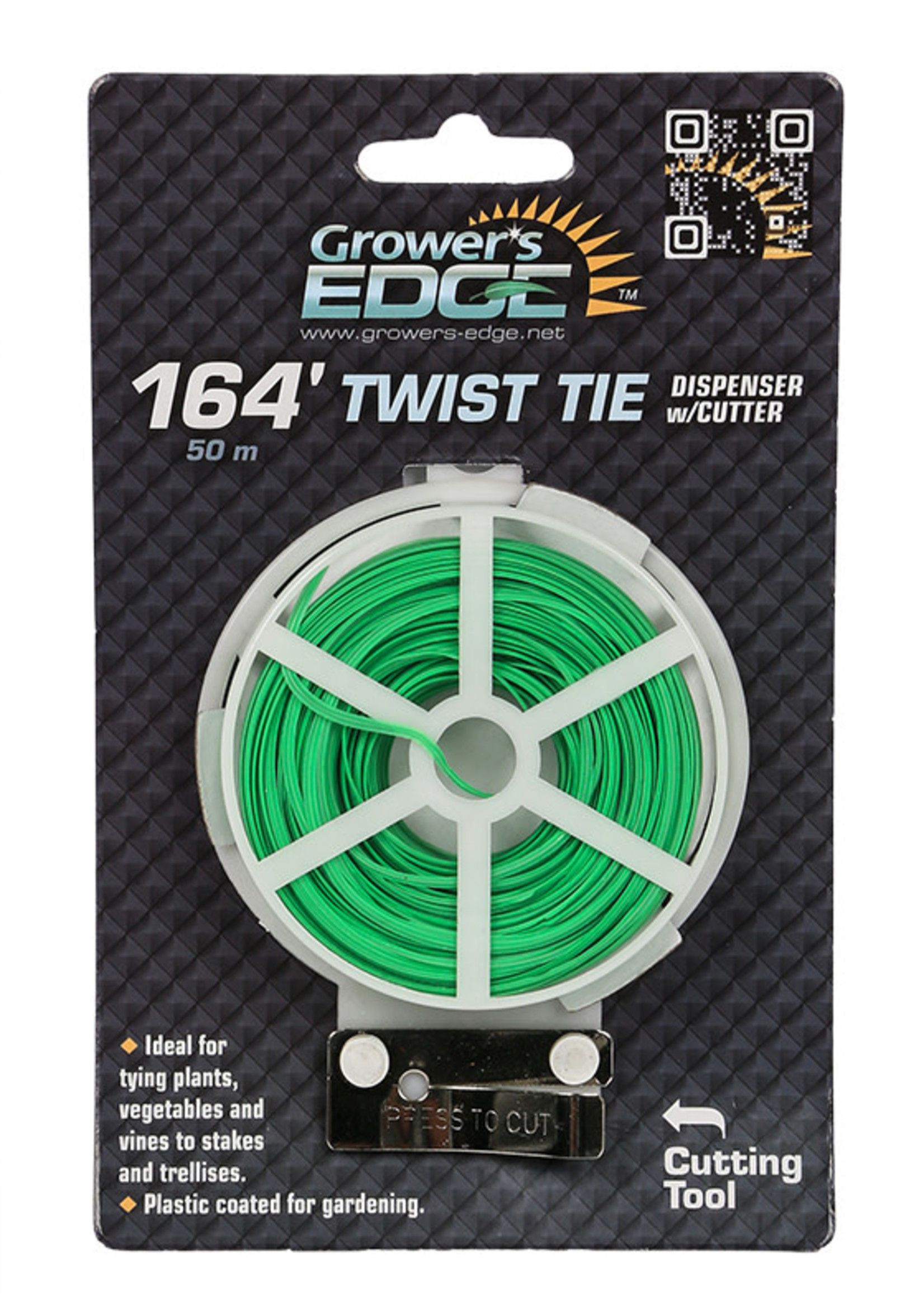 Growers Edge Grower's Edge Green Twist Tie Dispenser w/ Cutter - 164 ft (6/Cs)
