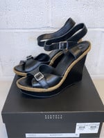 Barneys New York Black Leather Wedges 8 (Retail: $275)