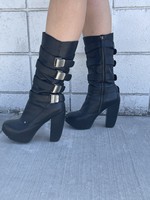 Miista Black Platform Heeled Boots 10
