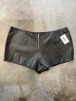 Black Leather Zip Shorts XL/37"