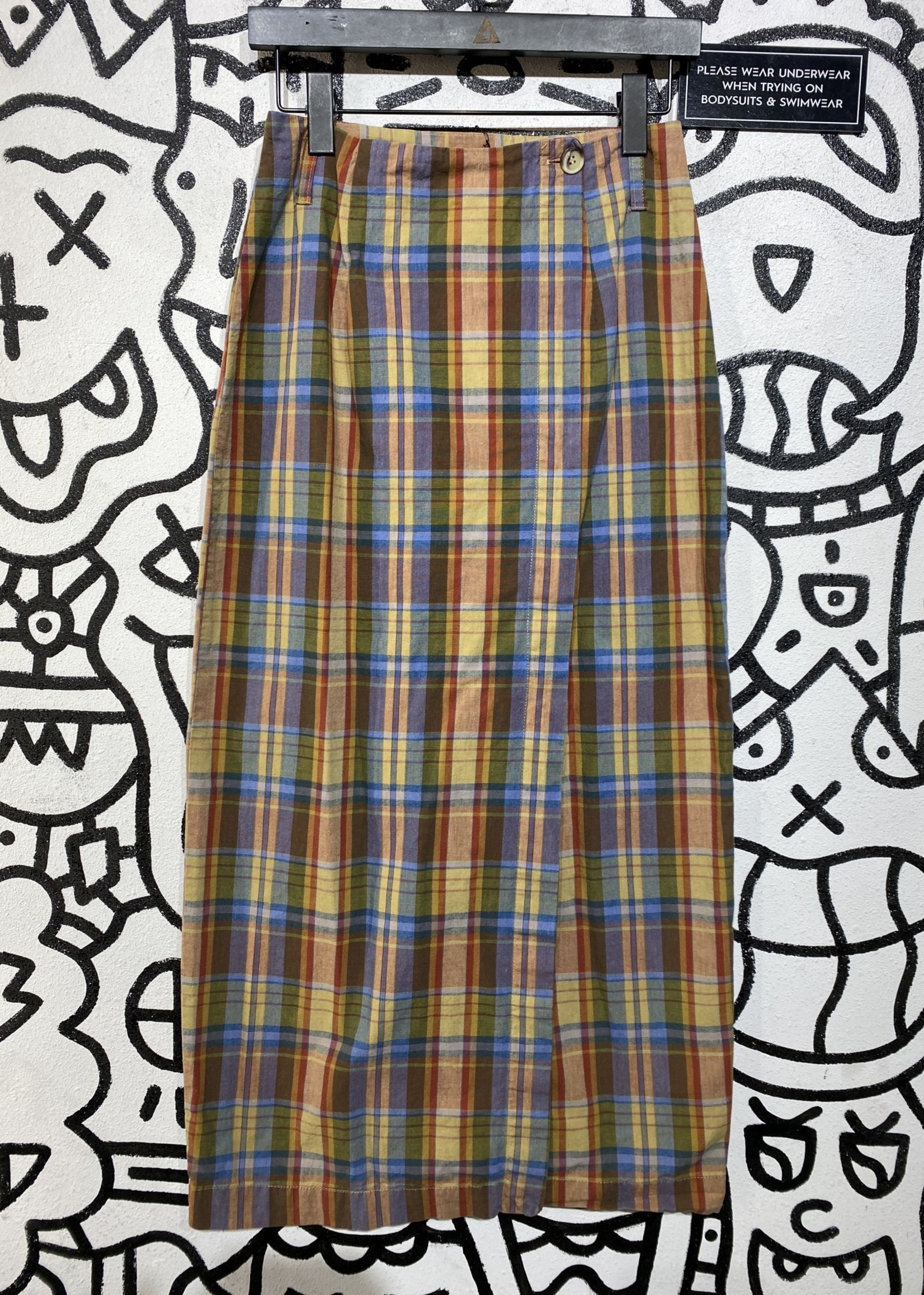 State of the Art Vintage Multicolor Plaid Skirt 26"