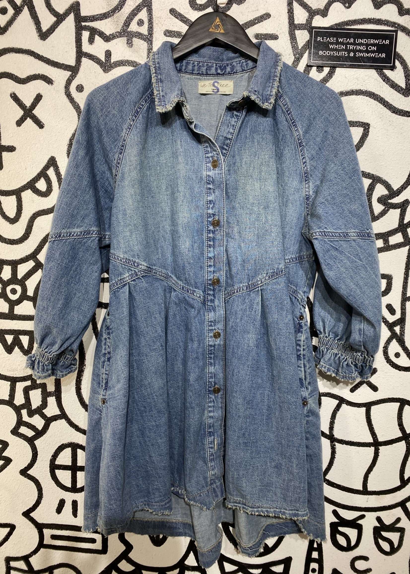 We the Free Denim Button Up Dress S