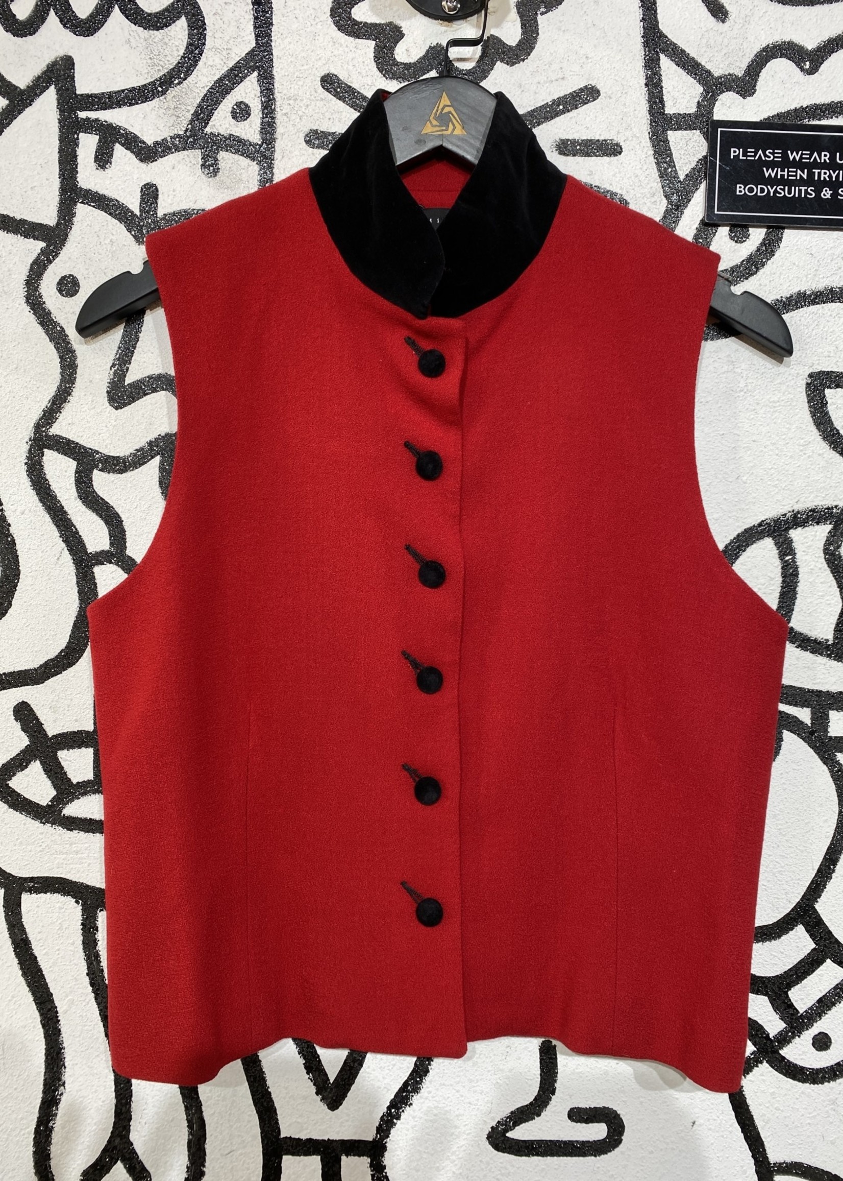 Limited Red Button Up Vest S