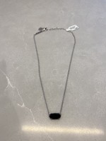 Kendra Scott Silver Necklace Black Stone (Retail: $68) OS