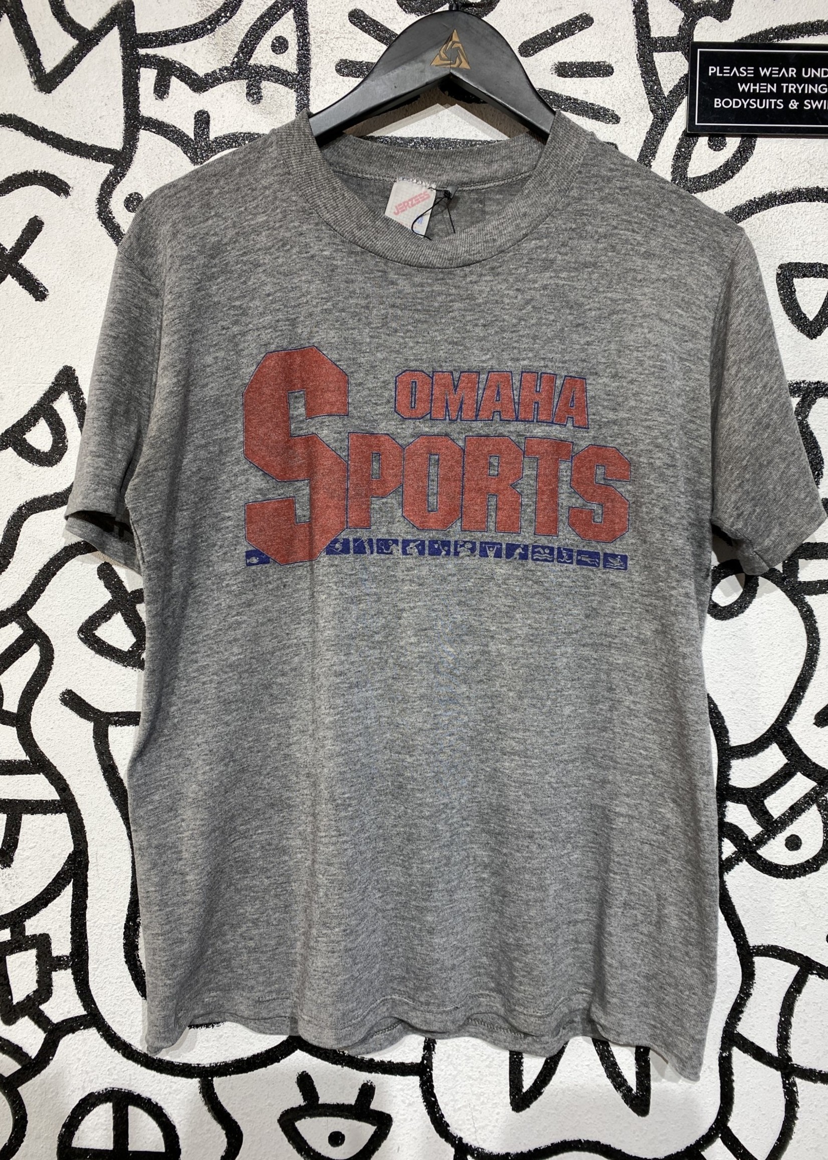 Omaha Sports Grey Single Stitch Tee M