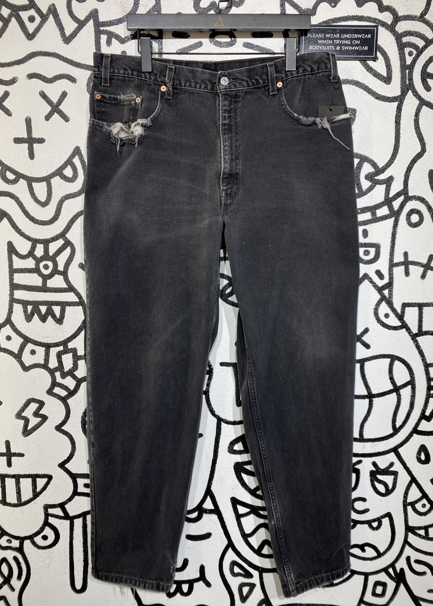 Levi's 560 '01 Mom Fit Black Wash Denim Jeans 38 x 32
