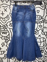 Fashion Y2K Denim Mermaid Skirt 28"/S