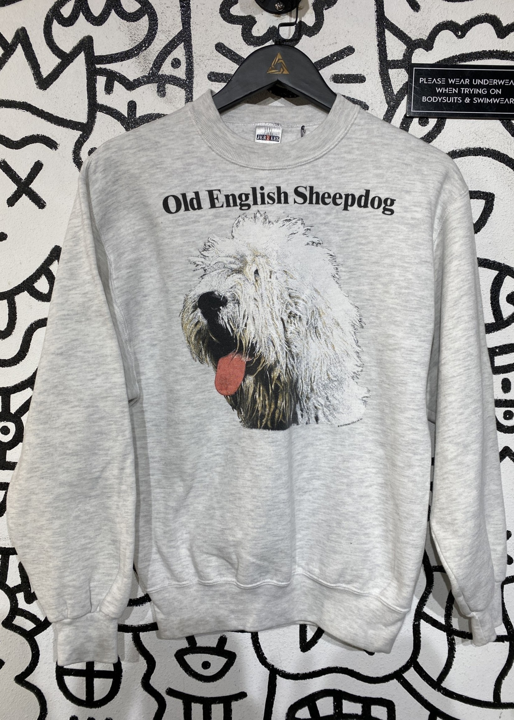 Old English Sheepdog Gray Crewneck Men's S