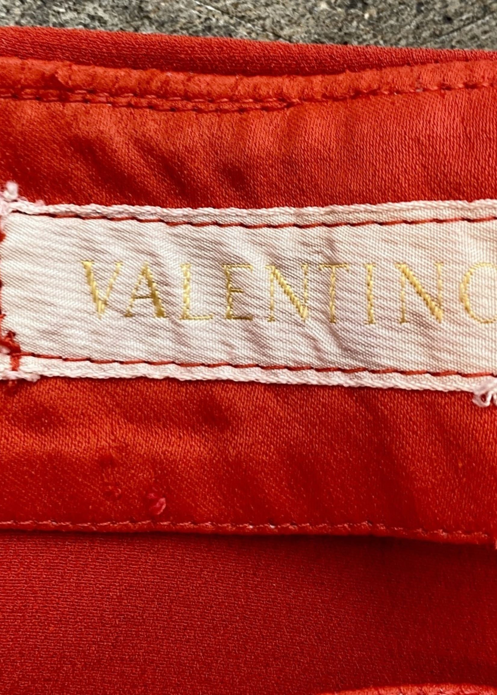 Valentino Vintage Red Low Rise Chiffon Pants 25"