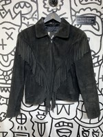 Vintage Wilsons Black Suede Fringe Jacket S