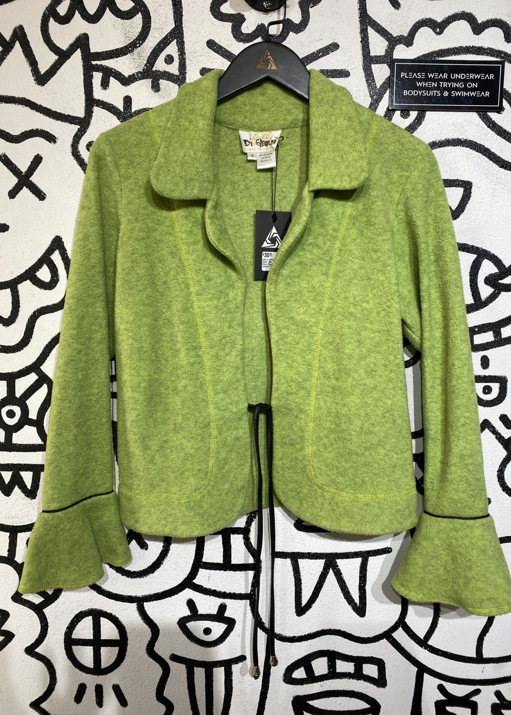 Lilly of caifornia Green '80s Green Fleece Jacket S