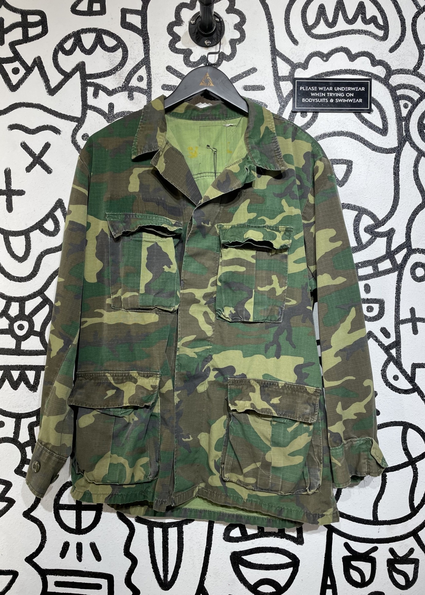 No Label Camo Painted In Cargo Jacket M