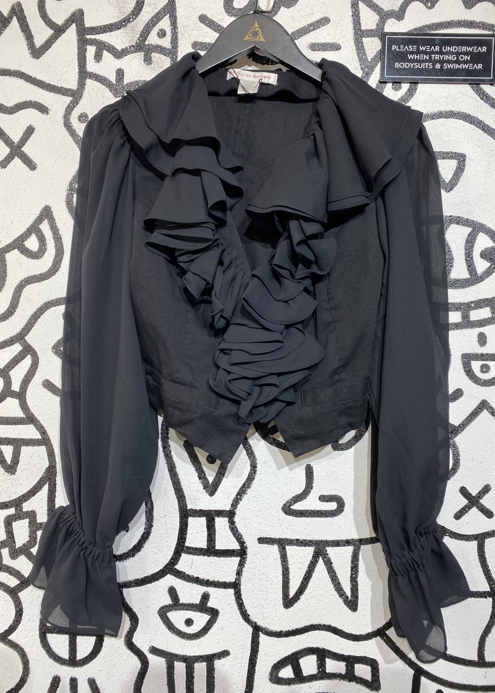 The Limited Y2K Crop Black Blouse S