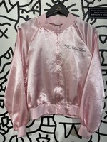 Pink Satin Ladies Vintage Jacket As Is S