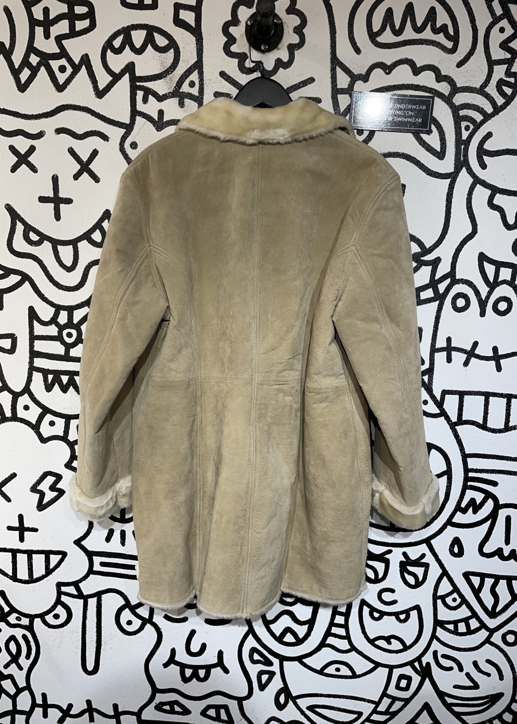 Vintage Learsi Leather Fur Sleeve Coat XL