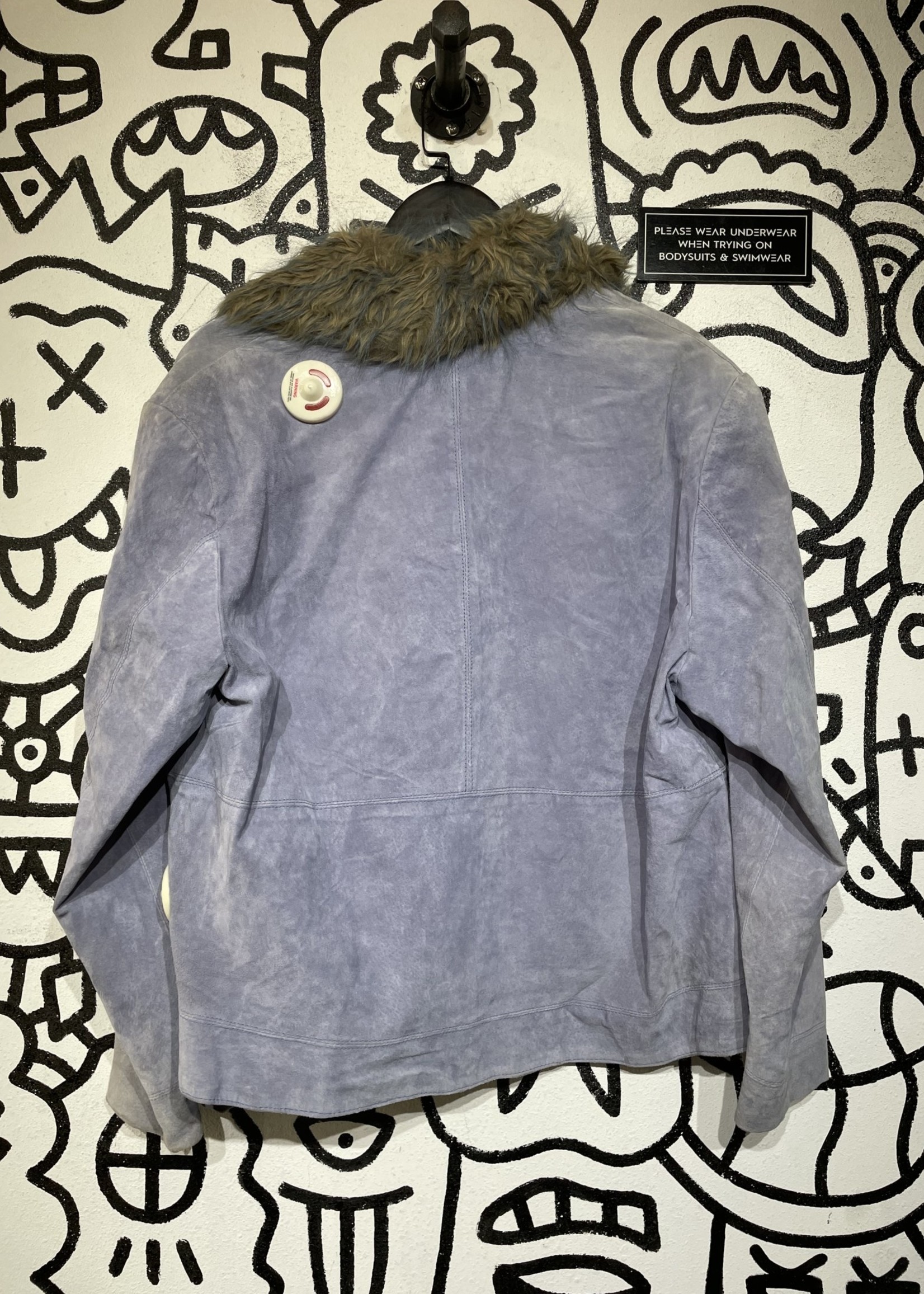 Vintage Outbrook Blue Suede Coat XL