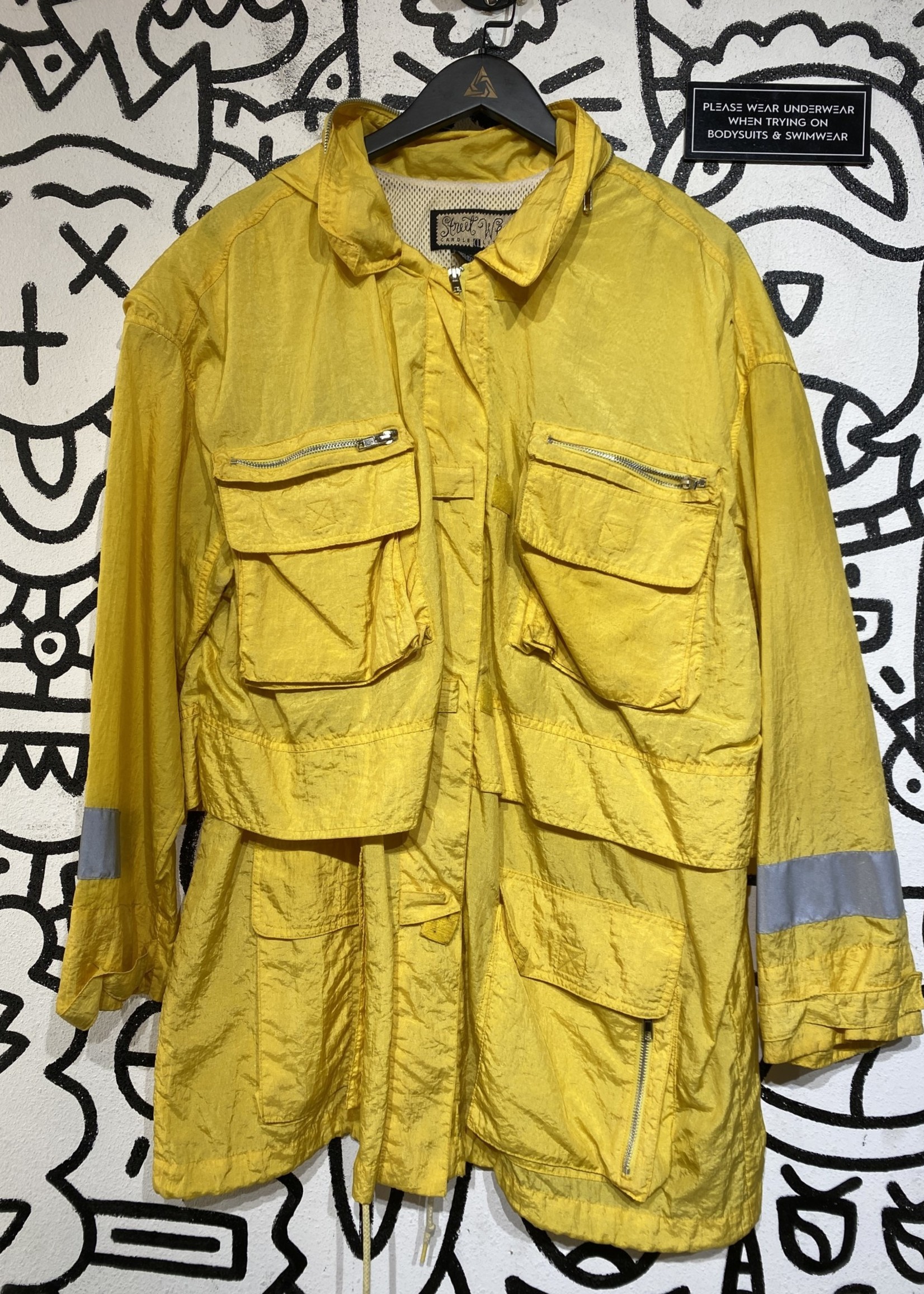 Streetwear Yellow Windbreaker L