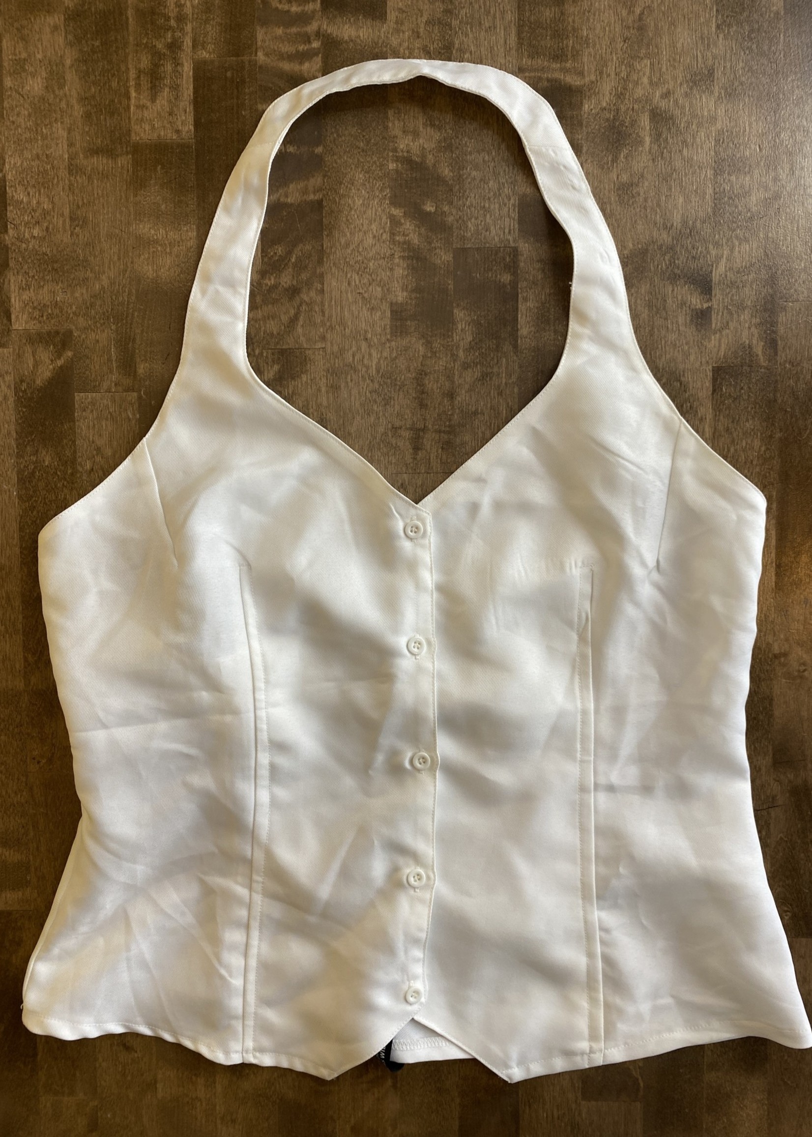 NWT Pretty Little Thing White Halter Top L