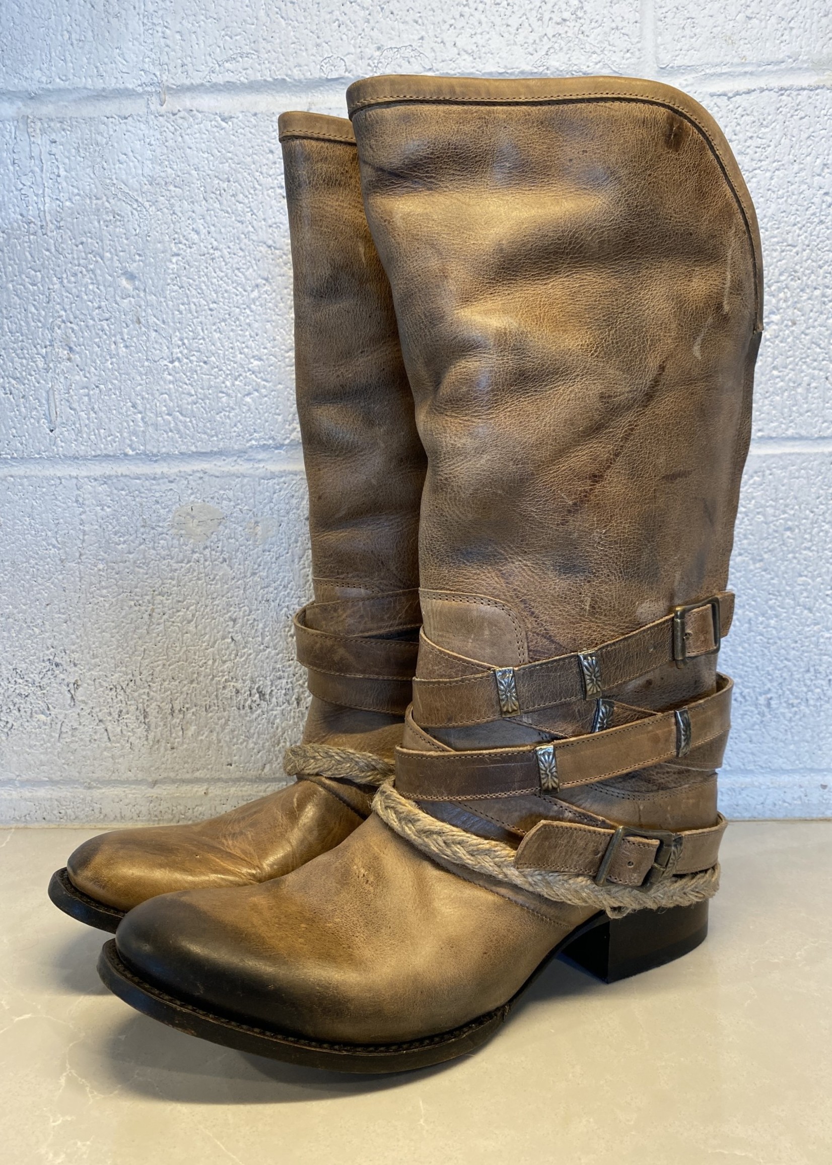 Steven Freebird Leather Boots Fem 10