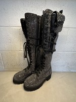 Club Exx Icy Bling Combat Boots 8 Retail: $200