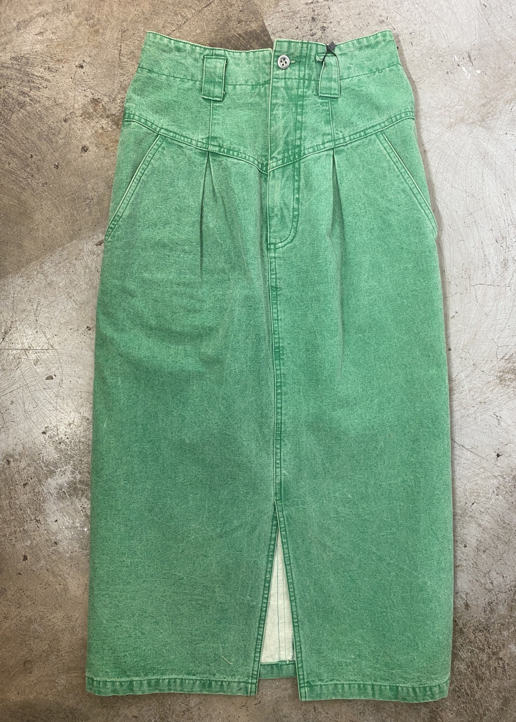 Vintage JG Hook Green Denim Skirt 24