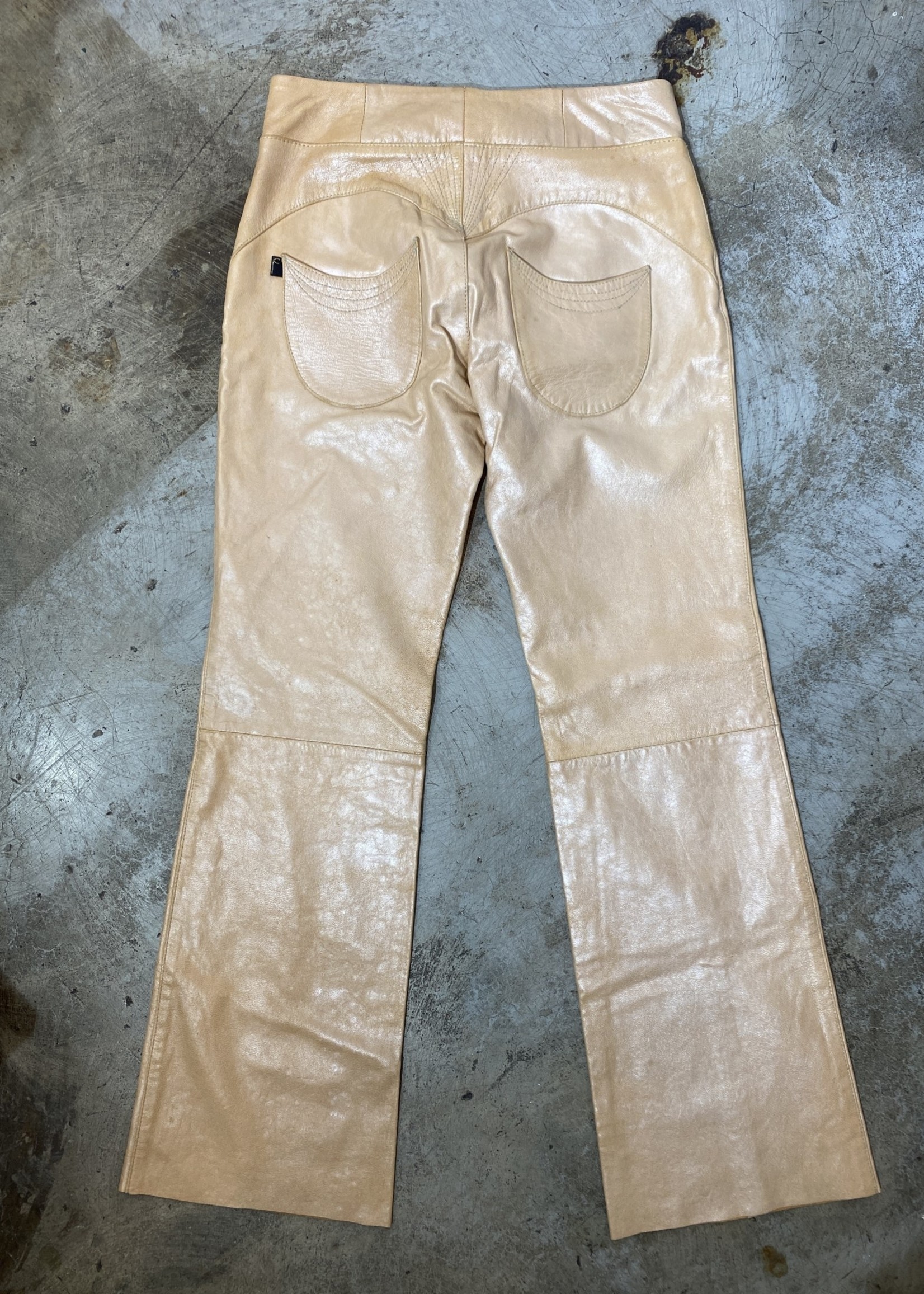 Roberto Cavalli Y2K Pearl Leather Pants 26